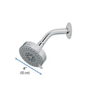 Regadera Cromo 4" con 5 Funciones con Brazo Foset Element