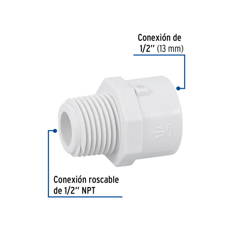Conector Exterior PVC Hidraulico Saniflow 1/2" (13 mm)