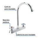 Mezcladora para Fregadero 8"  Cuello Curvo Manerales Tipo Cruceta Foset