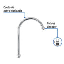 Cuello de Acero Inoxidable para Fregadero Alto/Curvo Acabado Cromo Foset