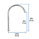 Cuello de Acero Inoxidable para Fregadero Alto/Curvo Acabado Cromo Foset