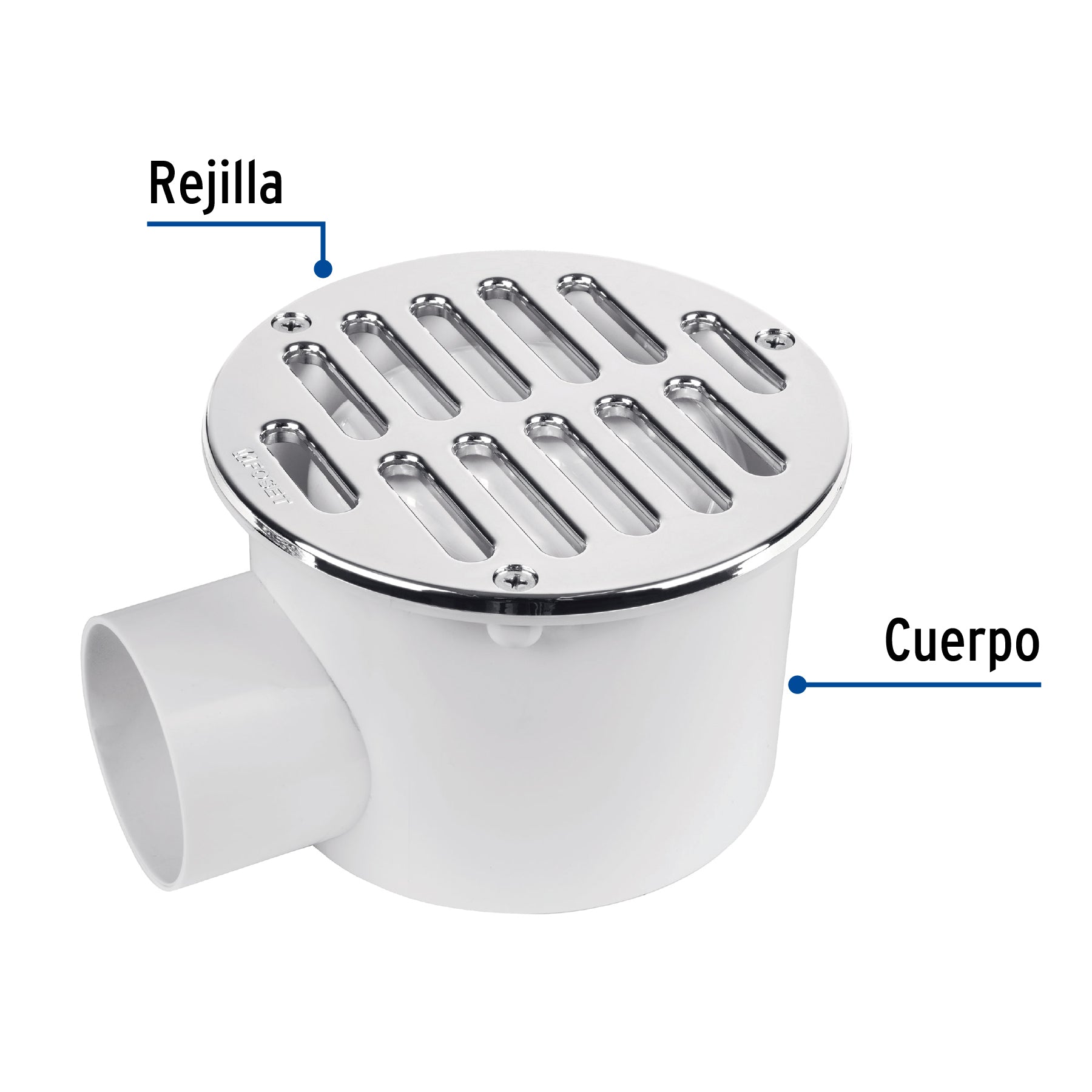 Cespol PVC Sanitario 1 Salida Lateral 2" (50 mm) Foset