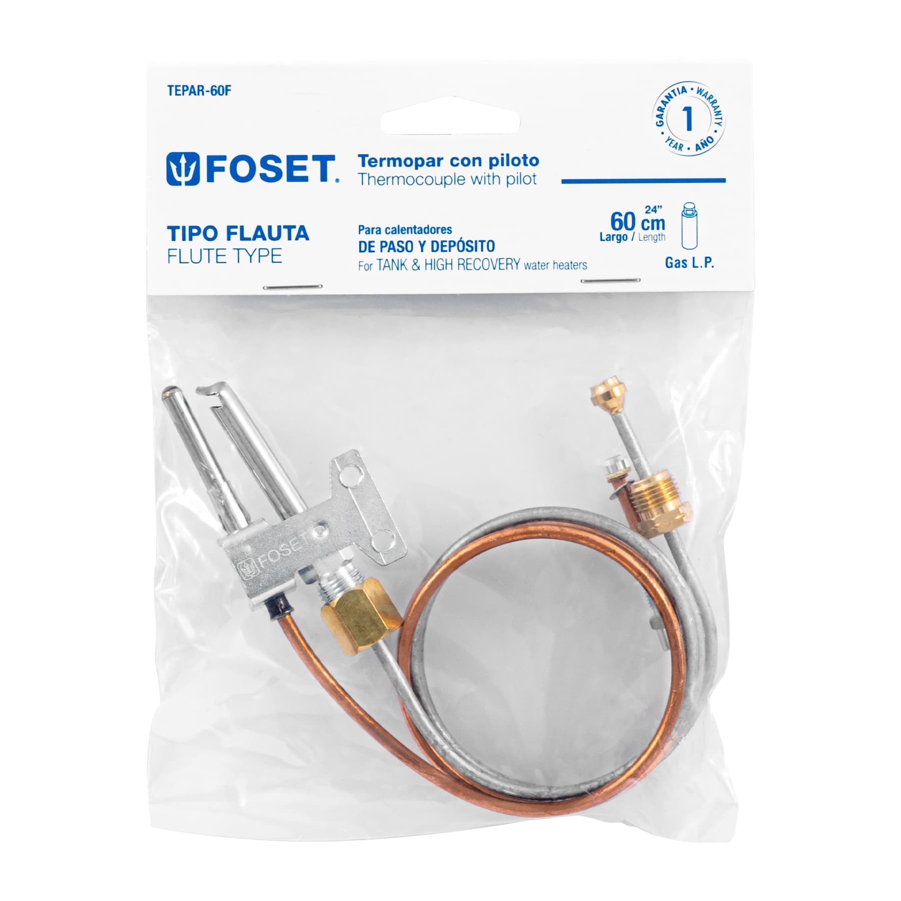 Termopar Tipo Flauta para Gas Foset