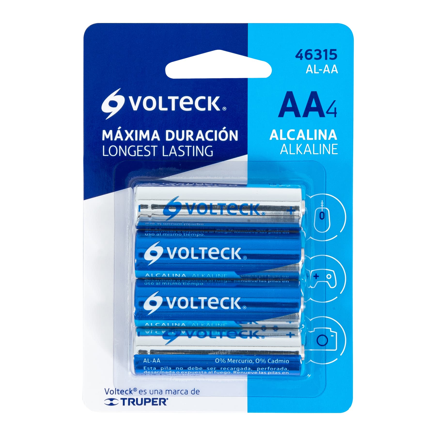 Pila Alcalina AA 4 Piezas Volteck