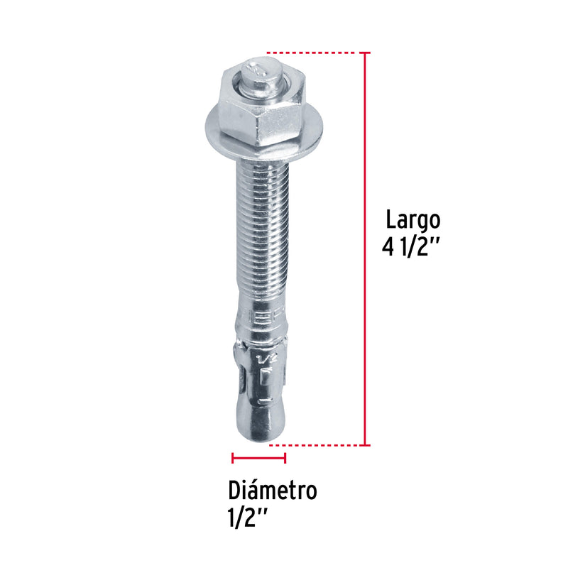 Taquete Arpon Fiero 1/2" (13 mm) X 4"1/2 (115 mm)