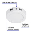 Luminario de Sobreponer LED Redondo Volteck  6 Watts Luz de Dia