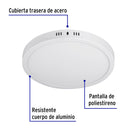 Luminario de Sobreponer LED Redondo Volteck 24 Watts Luz de Dia