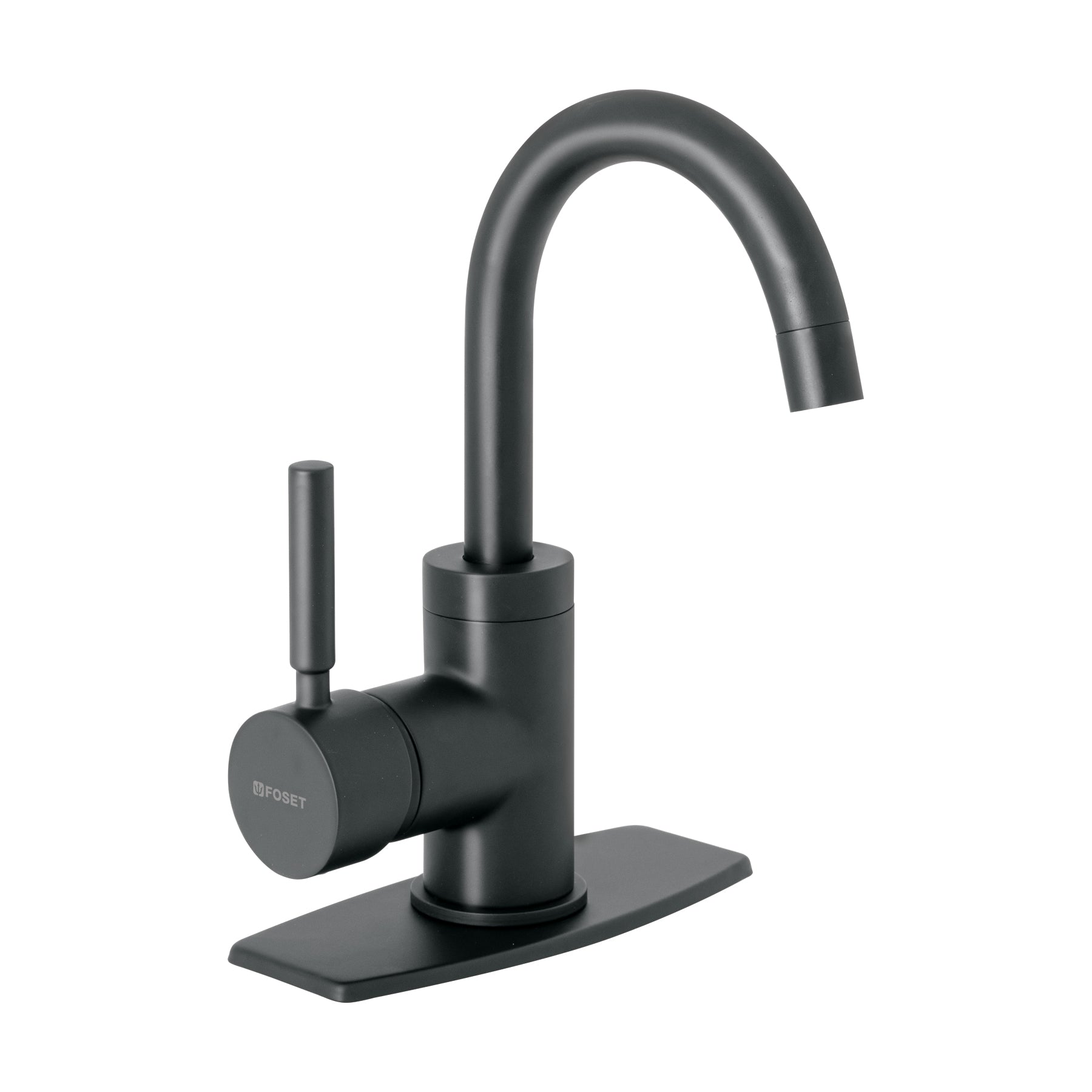Monomando para Lavabo Corto Cuello Curvo FOSET TUBIG Acabado Negro Mate