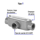 Condulet Tipo T 1/2" (13 mm) Volteck