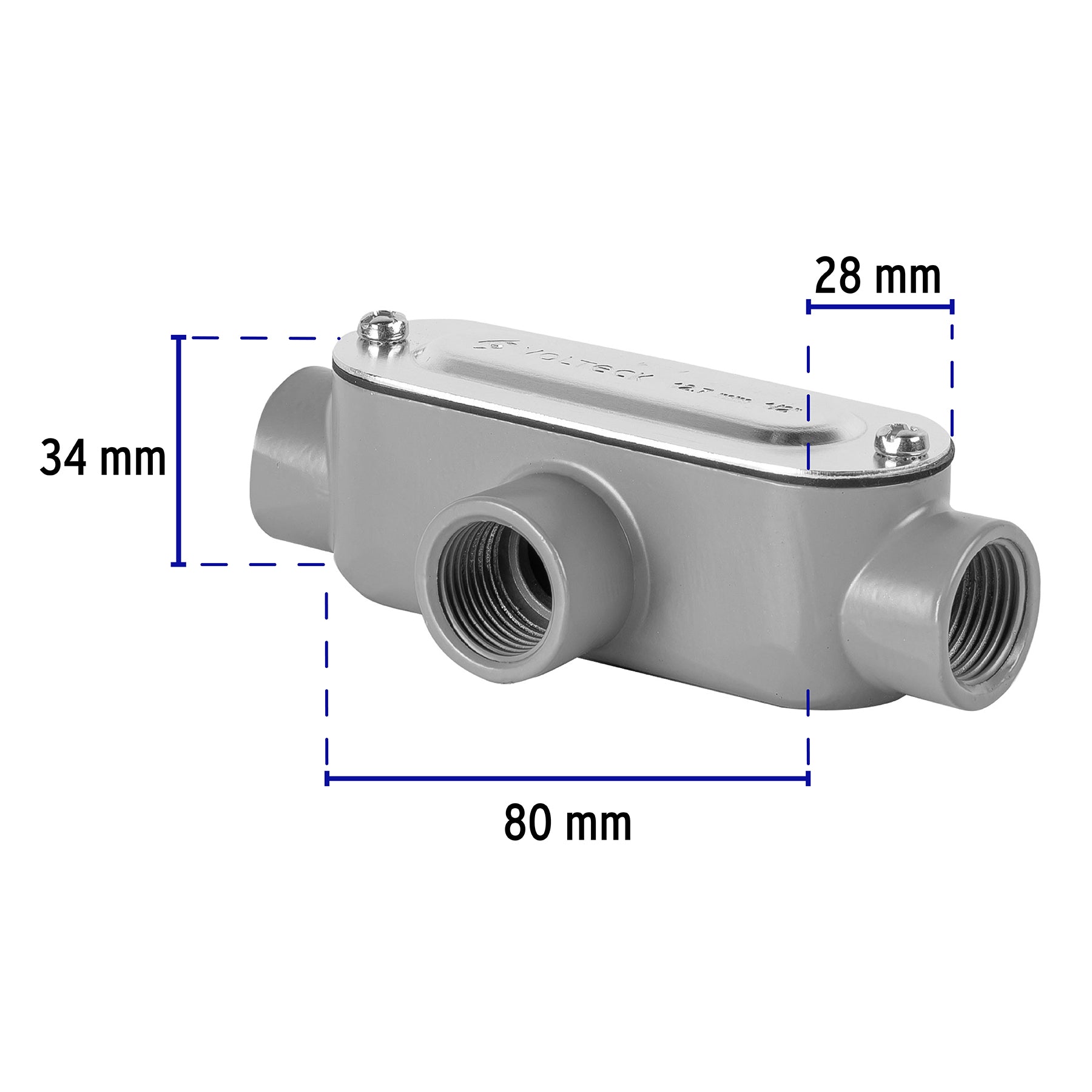 Condulet Tipo T 1/2" (13 mm) Volteck