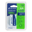 Pilas Recargables AA Larga Duracion 2,500 mAh 2 Piezas Volteck