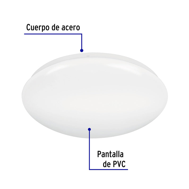 Luminario Sobreponer Tipo Plafon Luz Blanca de LED Volteck 22 Watts