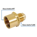 Niple Campana para Gas 3/8" Flare x 1/2" NPT Foset