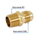 Niple Terminal para Gas 3/8" Flare x 3/8" NPT Foset