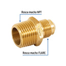 Niple Terminal para Gas 3/8" Flare x 1/2" NPT Foset