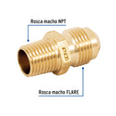 Niple Terminal para Gas 3/8" Flare x 1/4" NPT Foset