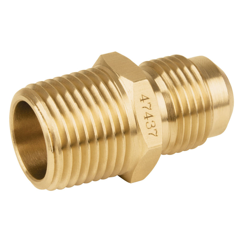 Niple Terminal para Gas 1/4" Flare x 1/4" NPT (10 mm Flare x 10 mm NPT)