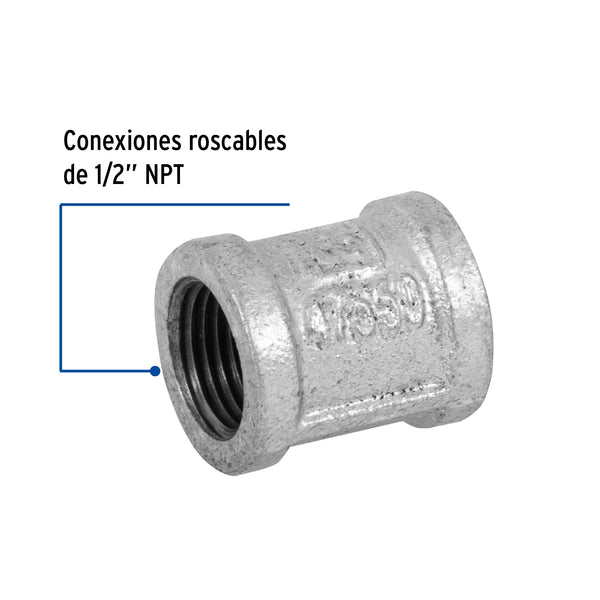 Cople Galvanizado 1/2" (13 mm) Galvaflow