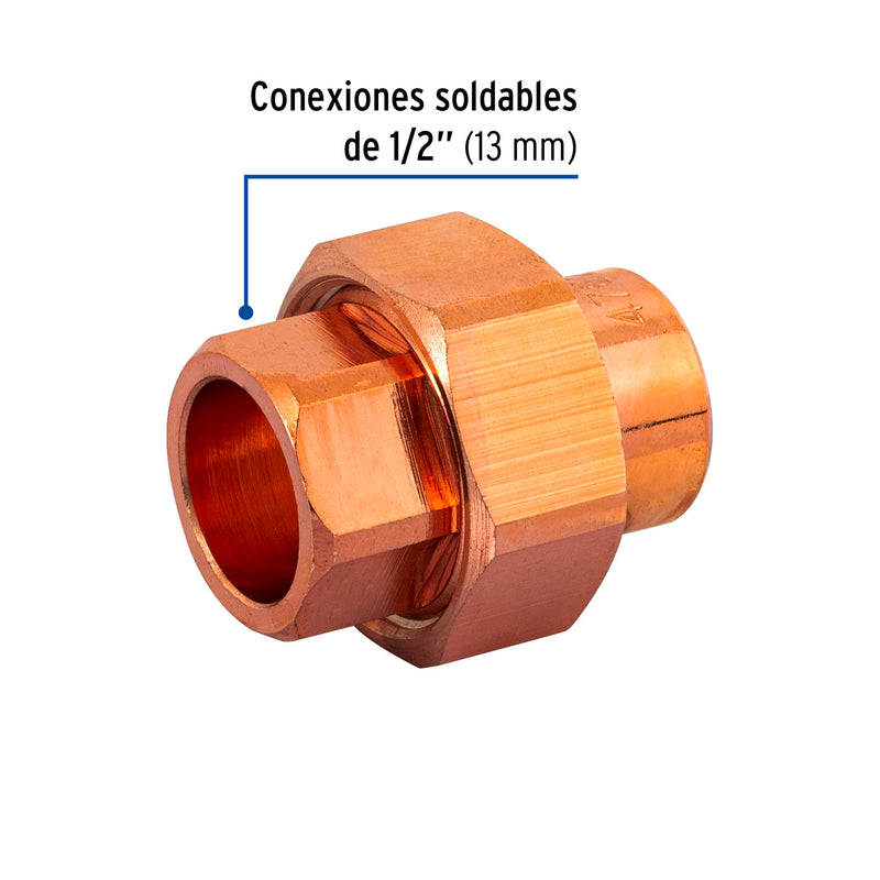 Tuerca Union Cobre Soldable Basic 1/2" (13 mm) Copperflow