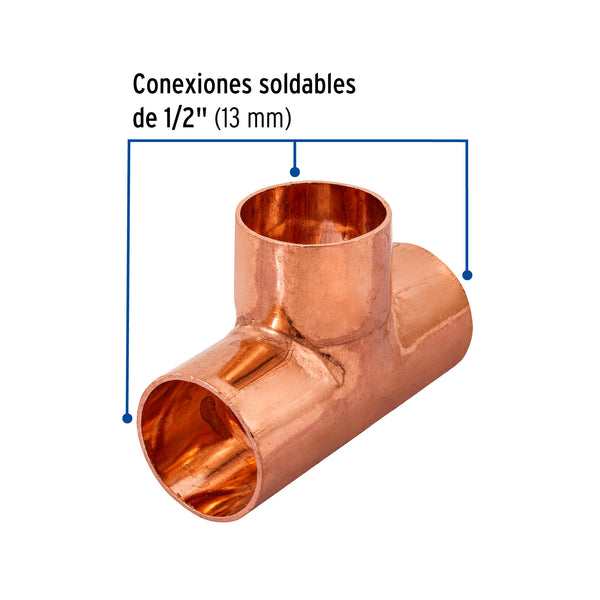 Tee Cobre Basic 1/2" (13 mm) Copperflow