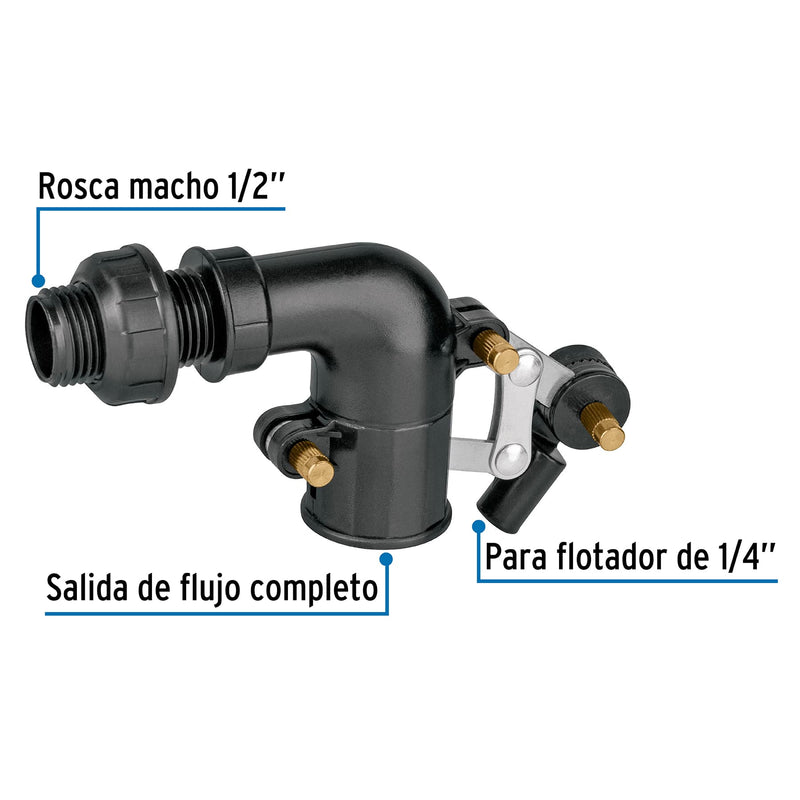Valvula de Llenado Tanque Alto Plastico 1/2" (13 mm) Foset