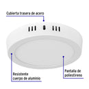 Luminario de Sobreponer LED Redondo Volteck 12 Watts Luz Calida