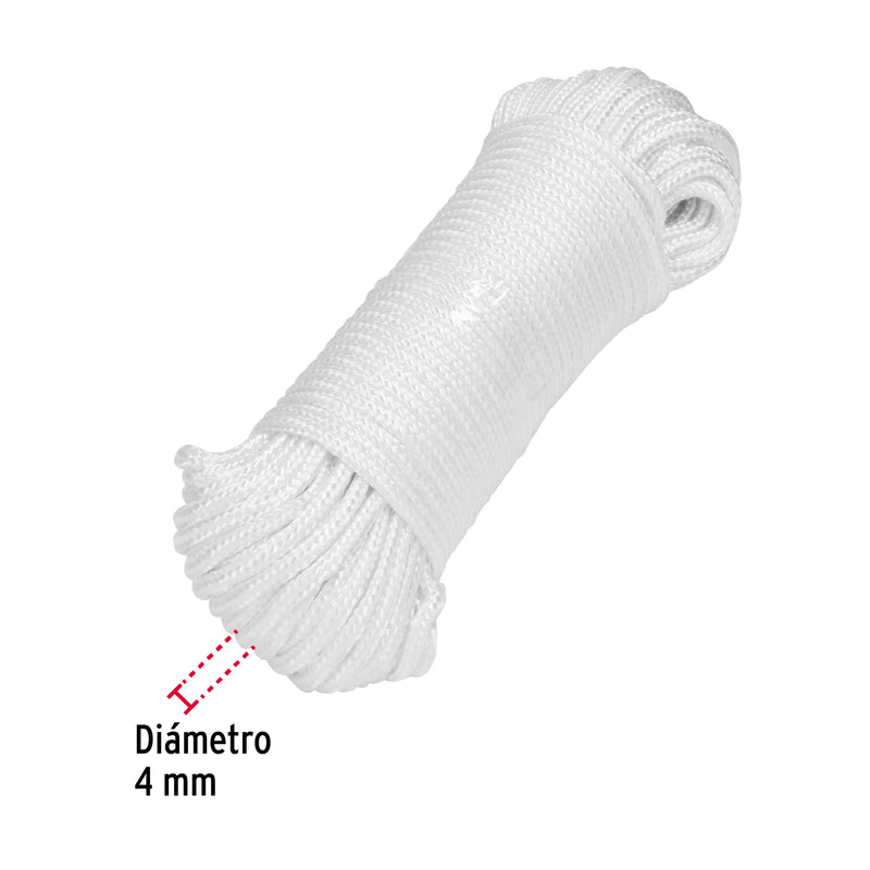 Piola de Poliester Diamante 4 mm x 30 mts Blanca Fiero