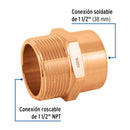 Conector Cobre Exterior 1"1/2 (38 mm) Foset