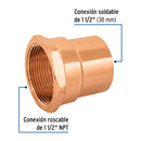 Conector Cobre Interior 1"1/2 (38 mm) Foset