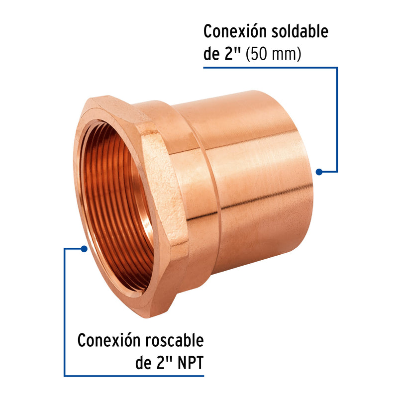 Conector Cobre Interior 2" (51 mm) Copperflow