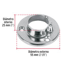 Brida Cromada para Tubo Redondo de 1" (25 mm) Hermex