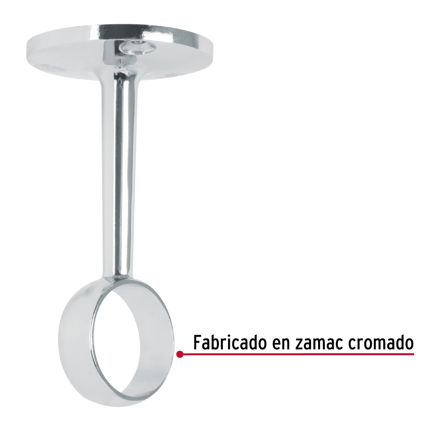 Soporte Central para Tubo Redondo de Closet 1" Hermex