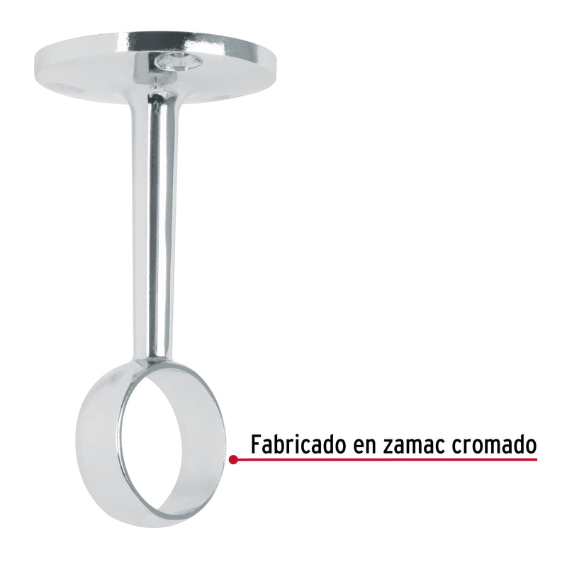 Soporte Central para Tubo Redondo de Closet 1" Hermex