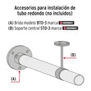 Soporte Central para Tubo Redondo de Closet 1" Hermex