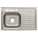 Tarja Sobreponer  80 x 50 cm Acero Inox 304 Foset Tina Izquierda