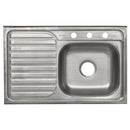 Tarja Sobreponer  80 x 50 cm Acero Inox 304 Foset Tina Derecha