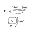 Tarja de Empotrar  53 x 50 cm A Inox 304 Foset