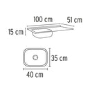 Tarja de Empotrar 100 x 51 cm A Inox 304 Foset Tina Izquierda