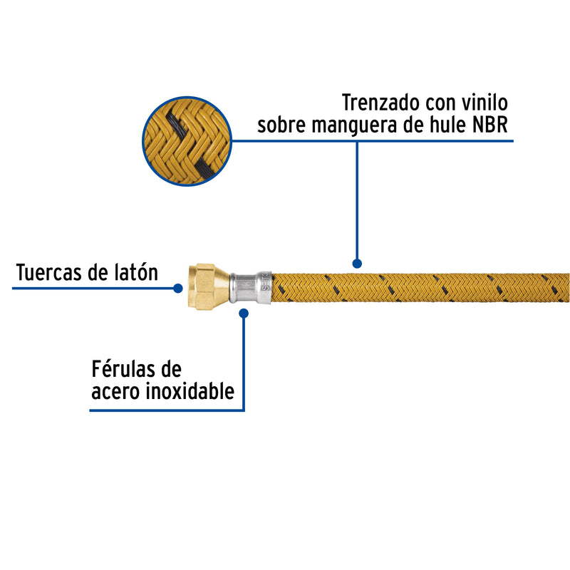 Conector Flexible para Gas Vinilo Foset 150 cms