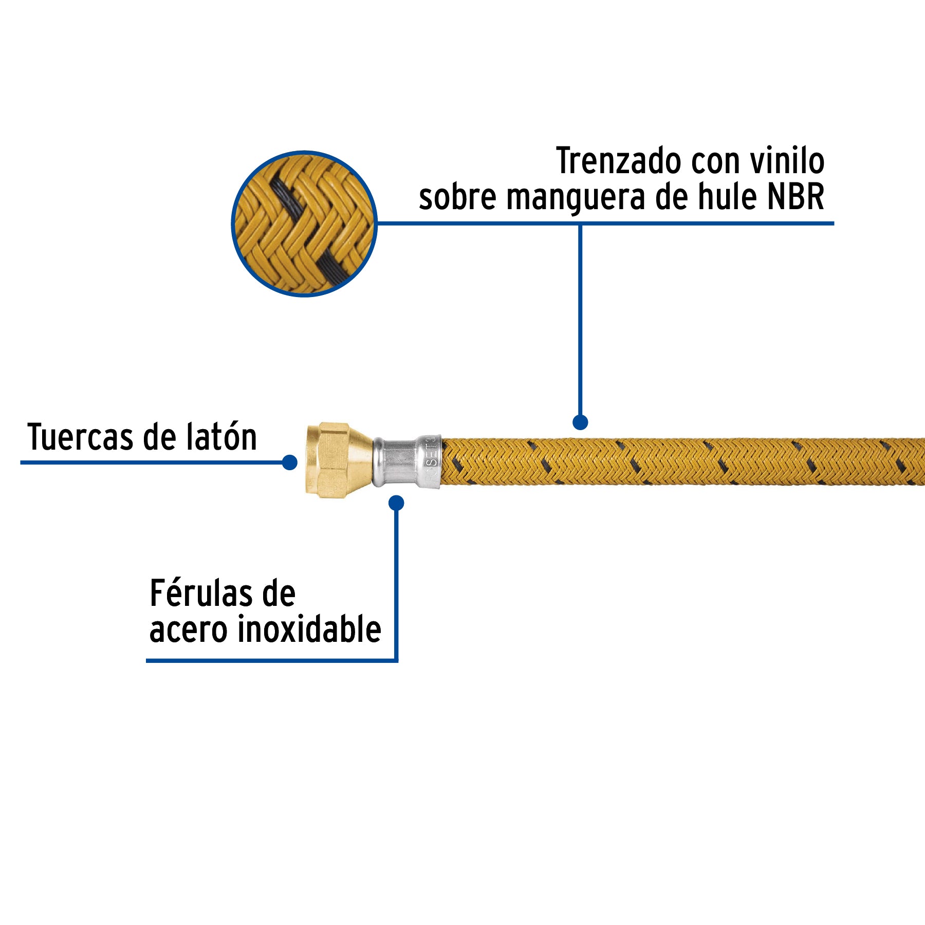 Conector Flexible para Gas Vinilo Foset 300 cms
