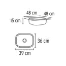 Tarja de Empotrar  48 x 48 cm A Inox 201 Foset Basic