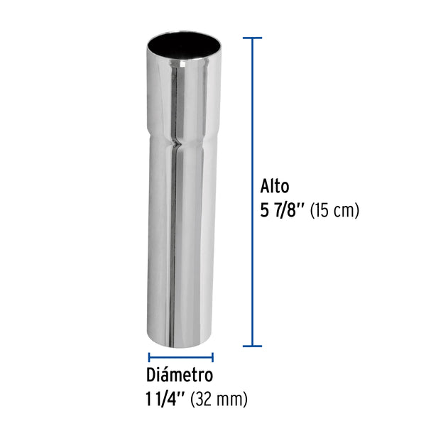 Extension de Laton Cromado para Cespol de Lavabo 15 cm Foset