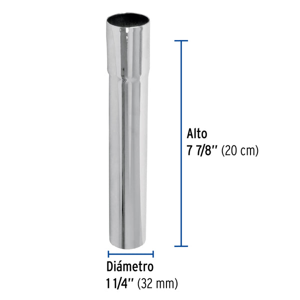 Extension de Laton Cromado para Cespol de Lavabo 20 cm Foset