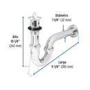 Cespol para Lavabo de Laton con Contra de Tapon y Cadena Foset