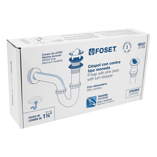 Cespol para Lavabo de Laton Tipo Moneda Foset