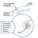 Palanca Frontal para WC Metalica Cromada Foset