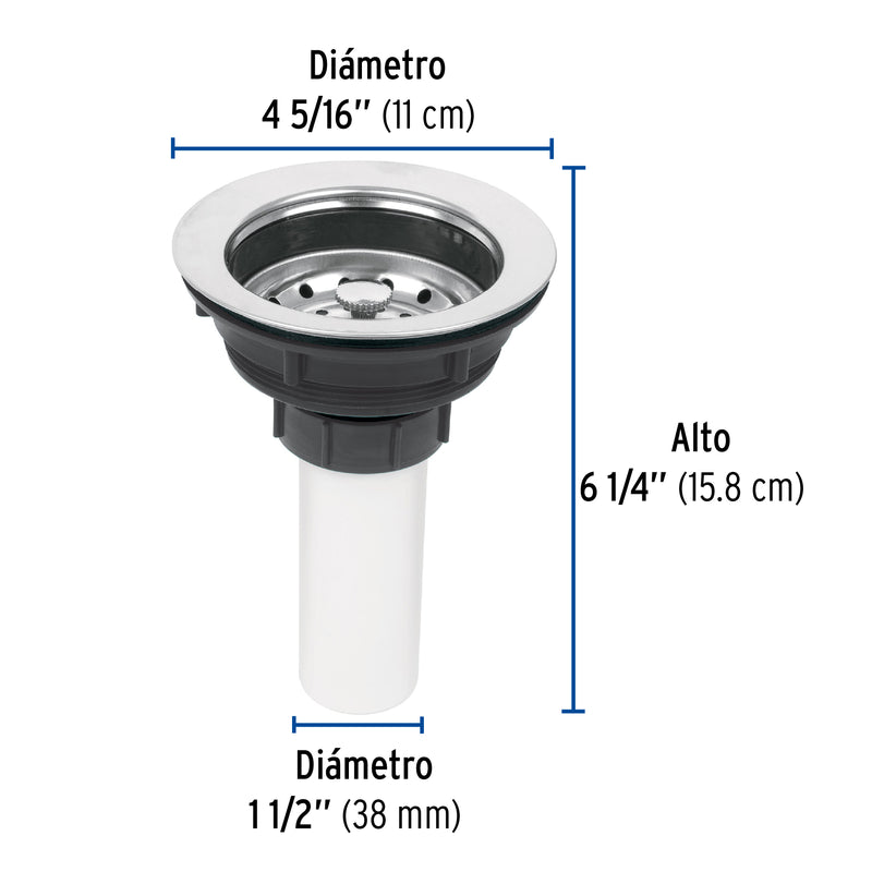 Contracanasta para Fregadero con Tubo de Plastico Foset