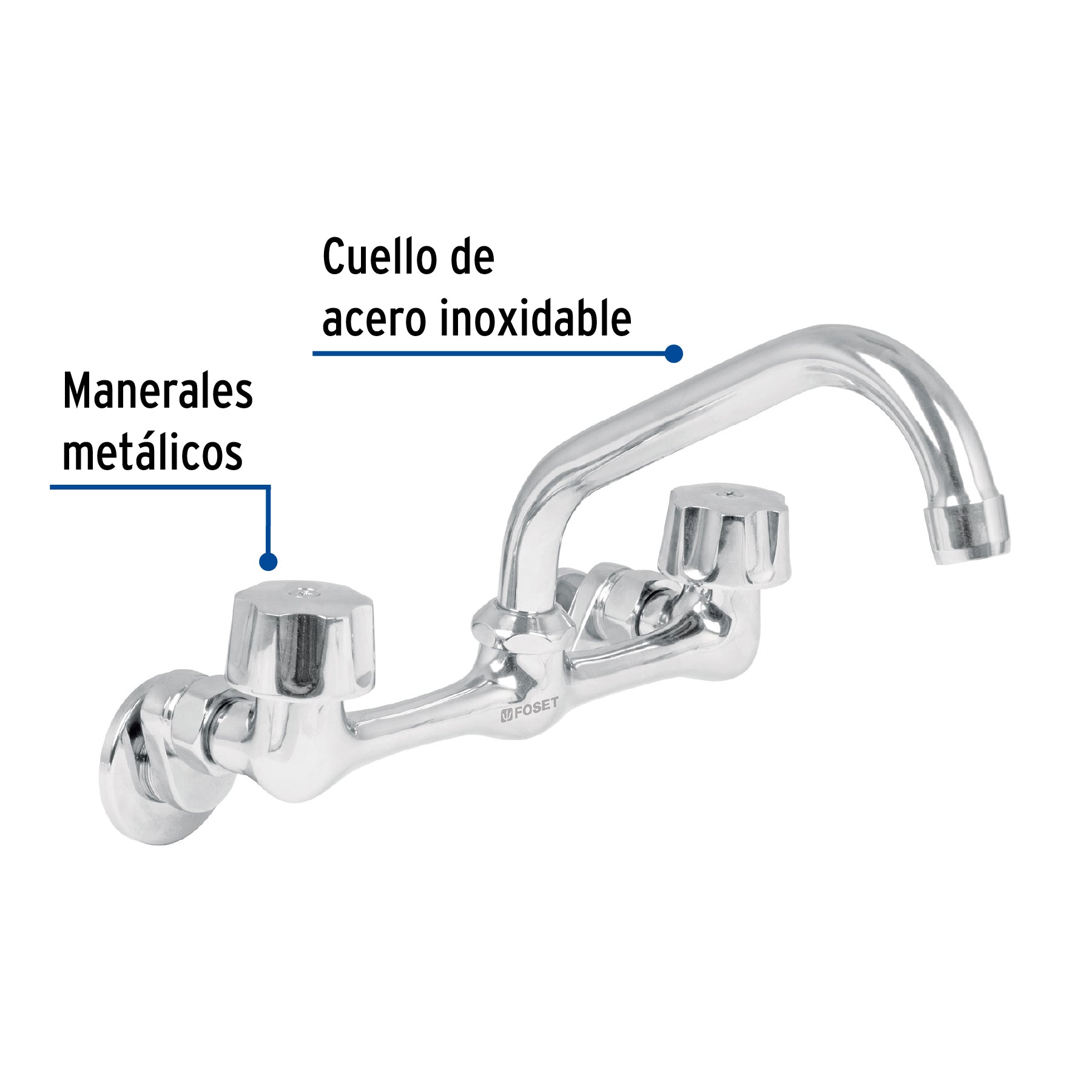 Mezcladora para Fregadero 8" a la Pared Aqua Foset