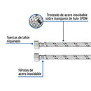 Conector Flexible para Sanitario 50 cms Acero Inoxidable 1/2" FIP x 7/8" AM Foset