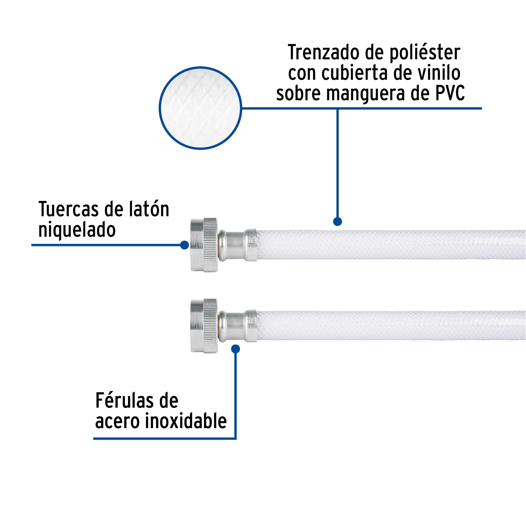 Conector Flexible para Lavadora 120 cms Vinilo Foset
